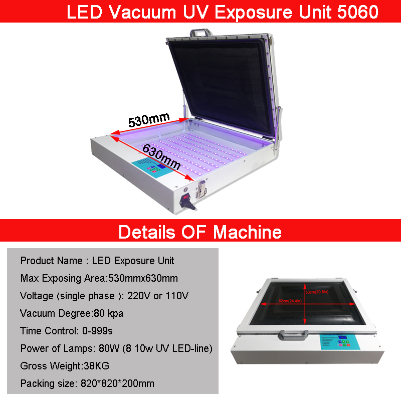 50×60cm Vacuum UV LED Screen P - Commercial Printing Process review and price